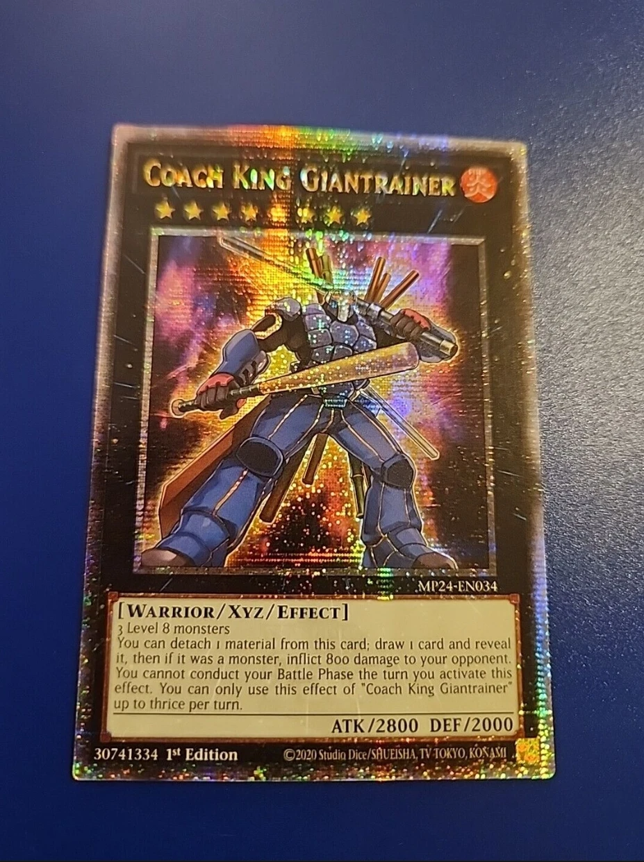 Yugioh KONAMI TCG MP24-EN034 Coach King Giantrainer 25th Quarter Century Secret English 1st Edition Collection Mint Card