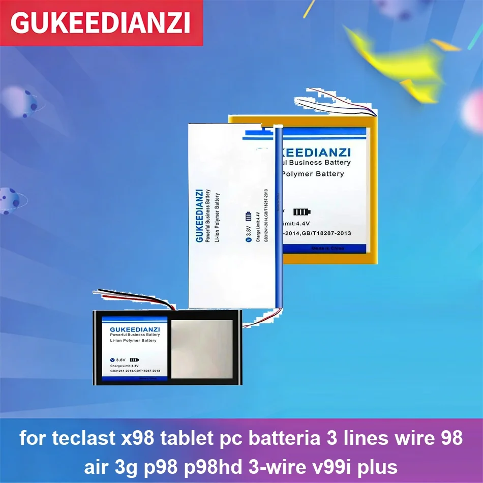 

Tablet Battery High-Capacity 8900-12000mAh For Teclast X98 Tablet PC Batteria 3 Lines Wire 98 Air 3G P98 p98hd 3-Wire v99i Plus