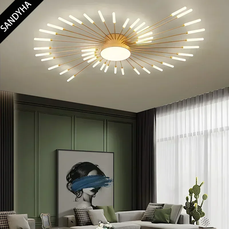 Nordic LED Ceiling Lights Acrylic Sunflower Indoor Ceiling Lamp Chandelier For Bedroom Hall Living Room Lobby Decor Lighting