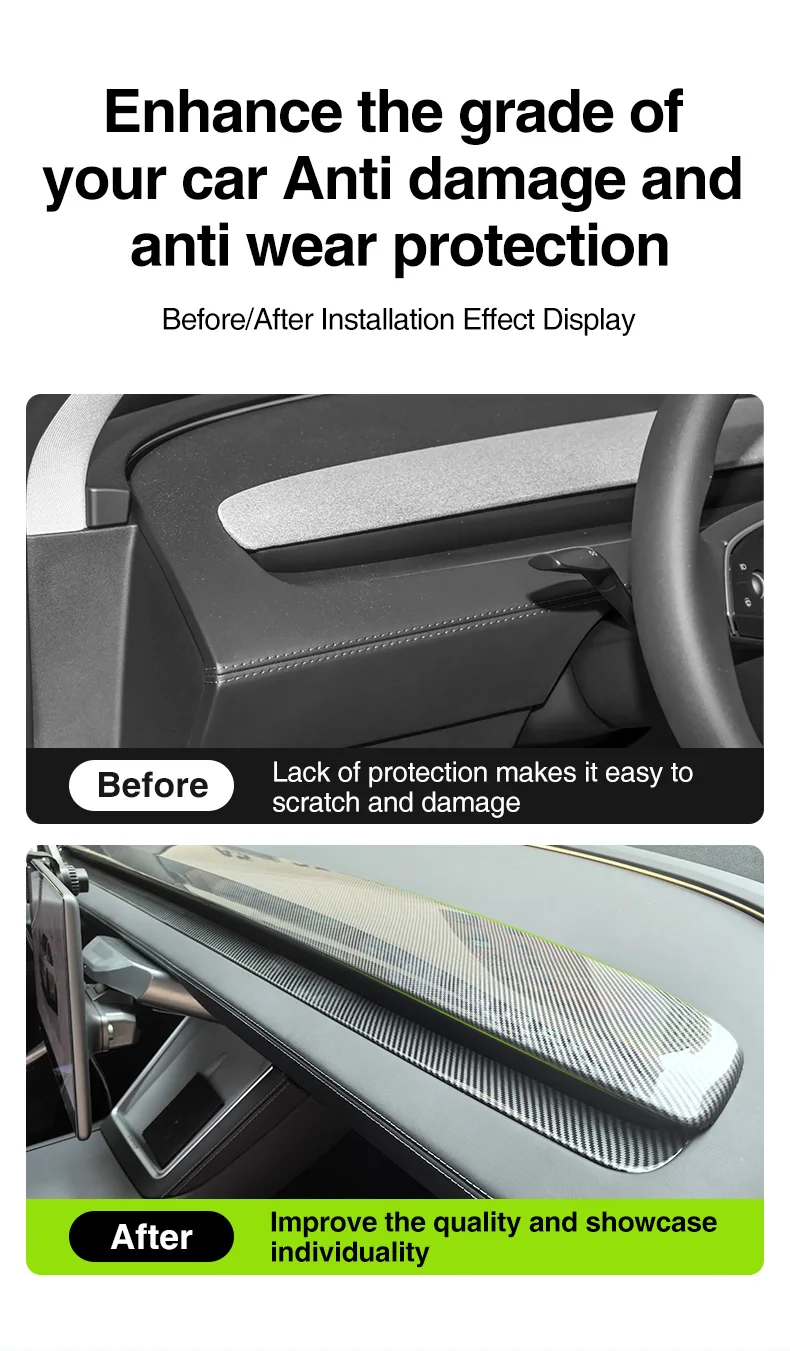 Für Tesla Model 3 Highland Armaturenbrett-Abdeckung Model Y Juniper Model Y L 2025 ABS-Verkleidungsleiste Split-Streifen-Abdeckung Innenraum-Zubehör – Detail 4