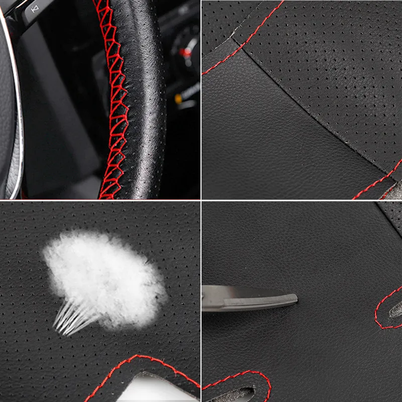Car Steering Wheel Cover Leather Trim For Peugeot 207 2006-2014 Expert Berlingo 2008-2016 Partner Jumpy For Toyota Proace