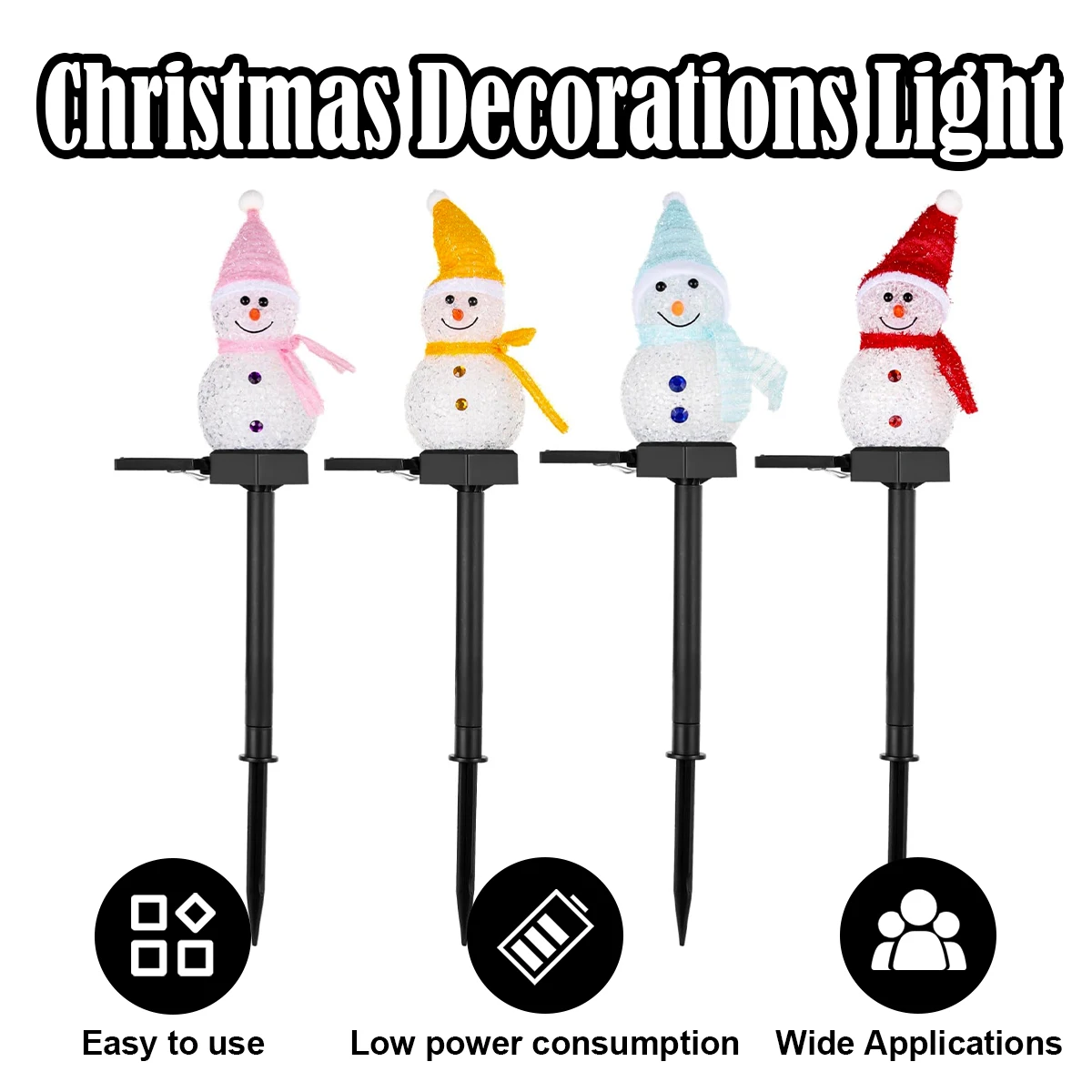 Christmas Solar Light For 4 Colors Snowman Outdoor decorative 2024 Lights Decorations Christmas decoration Outdoor Garden Led