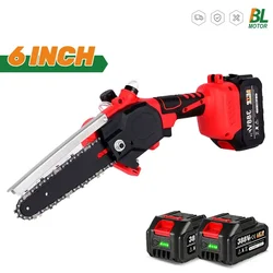 6 Inch Brushless Electric ChainSaw Cordless with Oil Cordless Rechargeable Woodworking Garden Pruning Tool for Makita 18VBattery