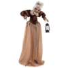 Halloween Animatronic, Talking Zombie Maid in Lantern, Halloween Decorations with Movable Head and Arms, Lights and Sounds