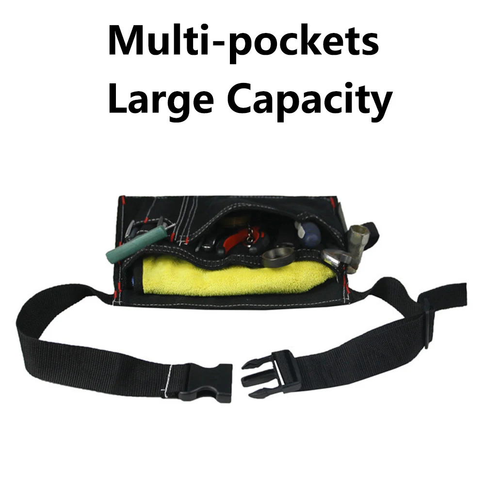 Canvas Multifunctional Tool Waist Belt Bag Adjustable Belt Multi-pockets Waist Tool Bag Foldable Storage Holder Organizer Pouch