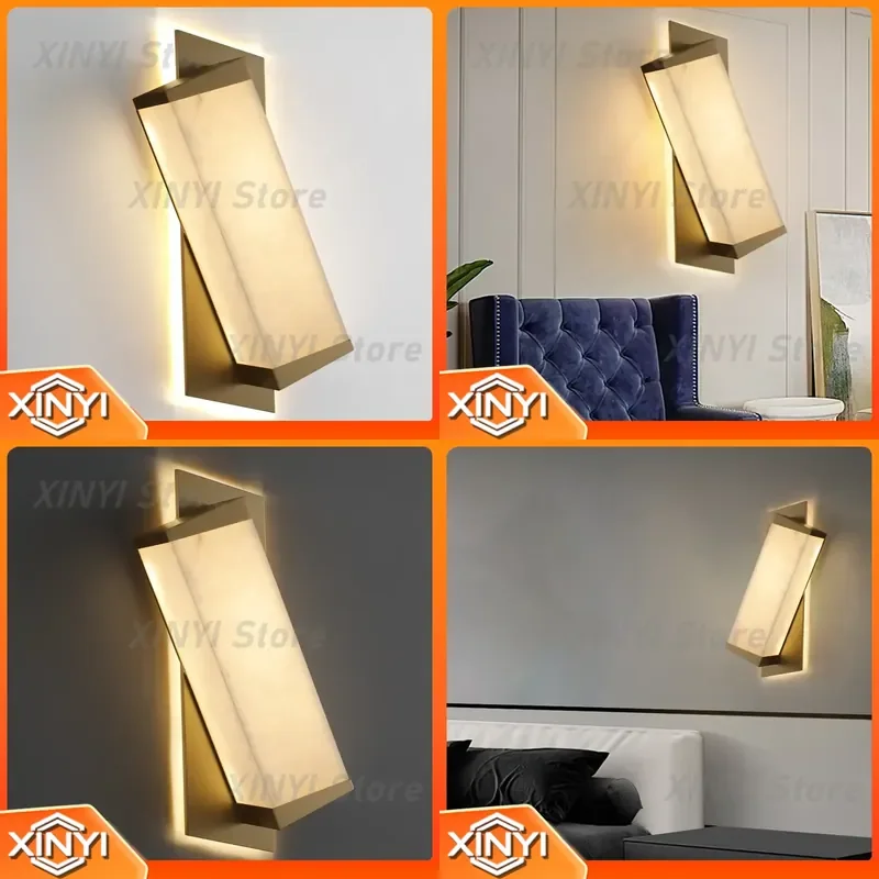 for LED Modern Creative Minimalist Bedroom Bedside Wall Sconce Indoor Wall Light for Home Hotel Marble Cover Wall Lamp