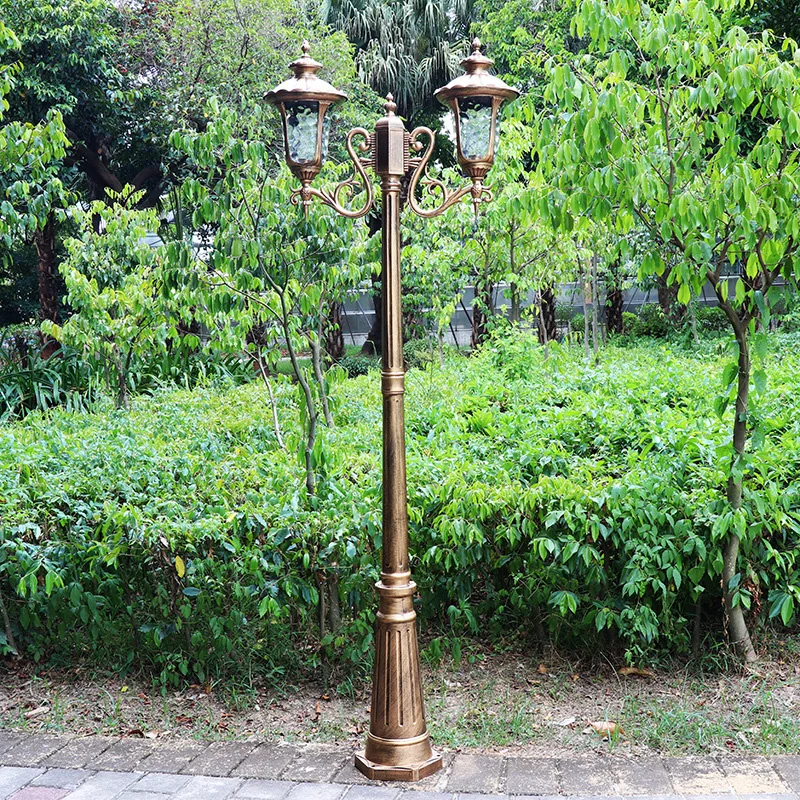 European Retro Double Headed Led Courtyard Outdoor Waterproof Garden Landscape Street Light