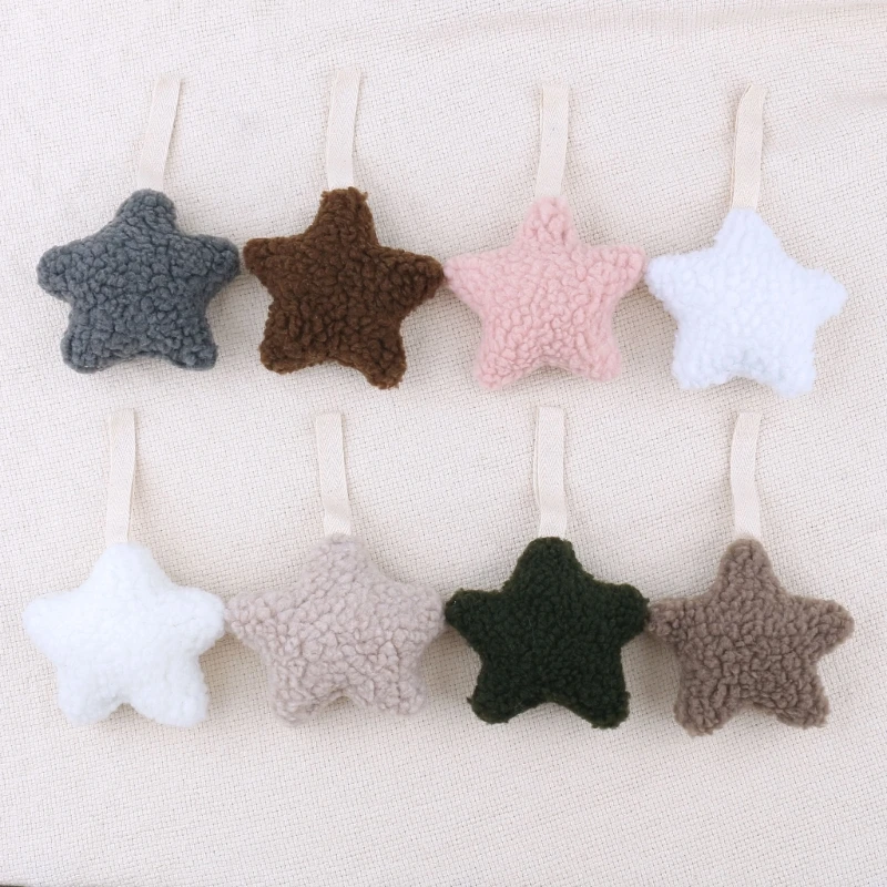 Cartoon 3D Moon Pacifier Clip Chain Pendant Cotton Stuffed Star Nipple Holder Clips Toy Pacifier Chain Decor