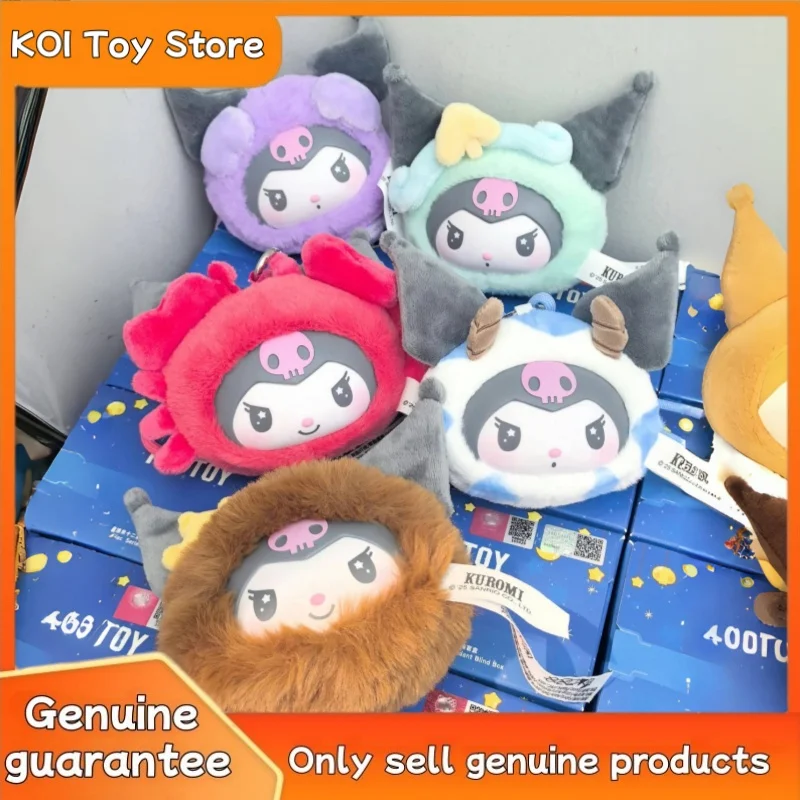 

Новая оригинальная слепая коробка Zodiac Series Kuromi 12, милые плюшевые куклы Kuromi, виниловая плюшевая сумка, подвеска, фигурка, игрушка, подарки для загадочной девушки