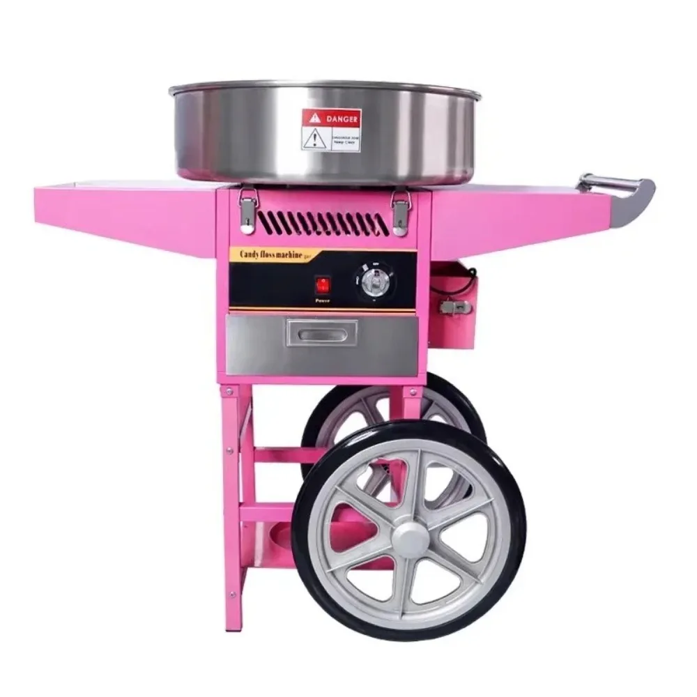 High Efficiency Cotton Candy Maker with Mobile Cart Long Lasting CE Certified for Street Food Market