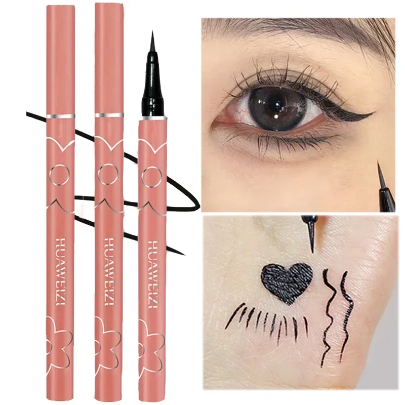 Quick Drying Smooth Liquid Eyeliner Pen Lasting Waterproof Ultra-thin Black Matte Easy To Color Eyeliner Pigment Eyes Makeup