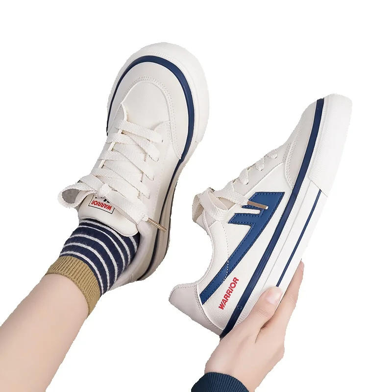 Canvas Skateboarding Shoes For Couples Classic White Sneakers_voghion.com