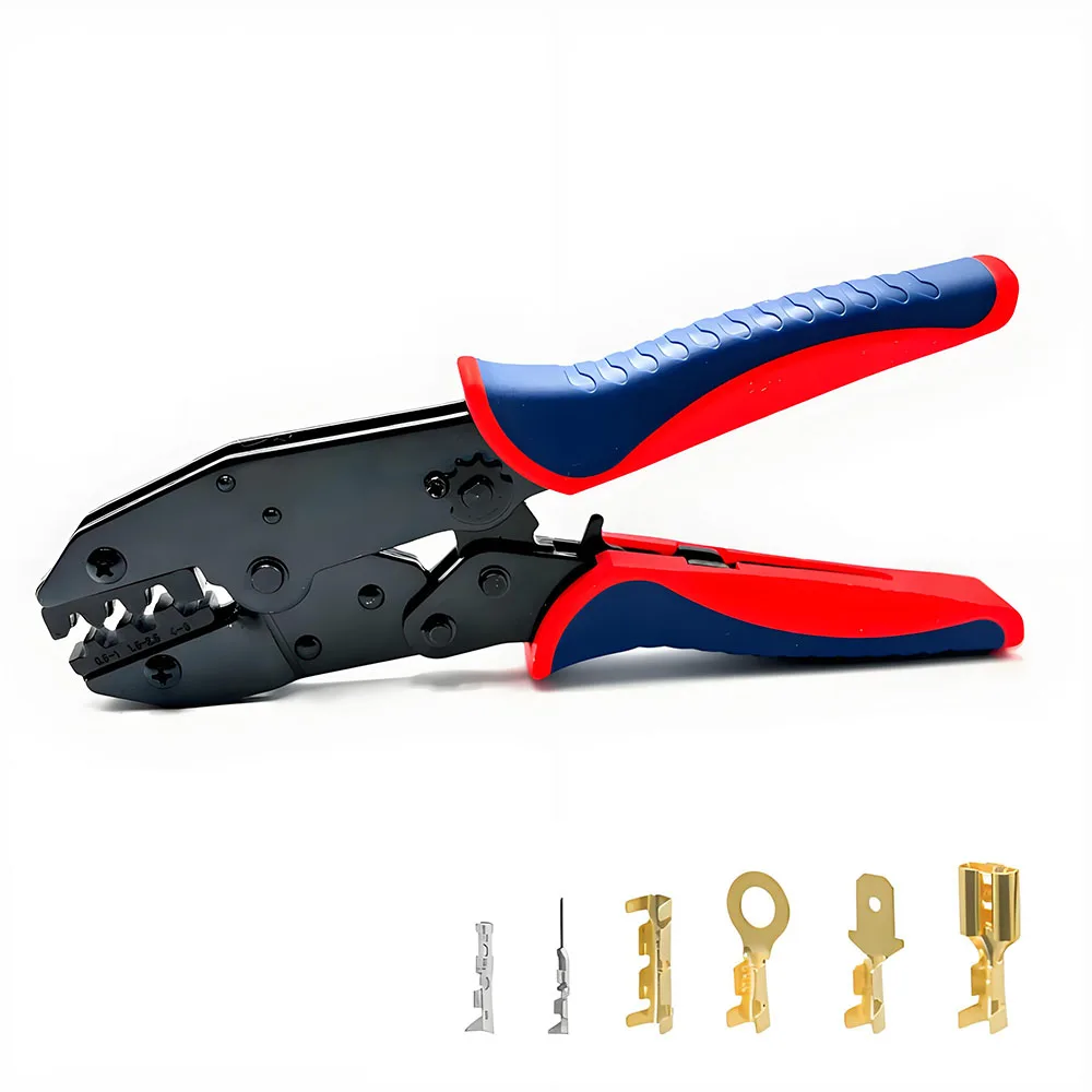 

Nou-Insulated Open Barrel Terminals Crimping Tools HS-03B Ratcheting Crimpers Pliers AWG 20-10 (0.5-6mm²) For 2.8/4.8/6.3