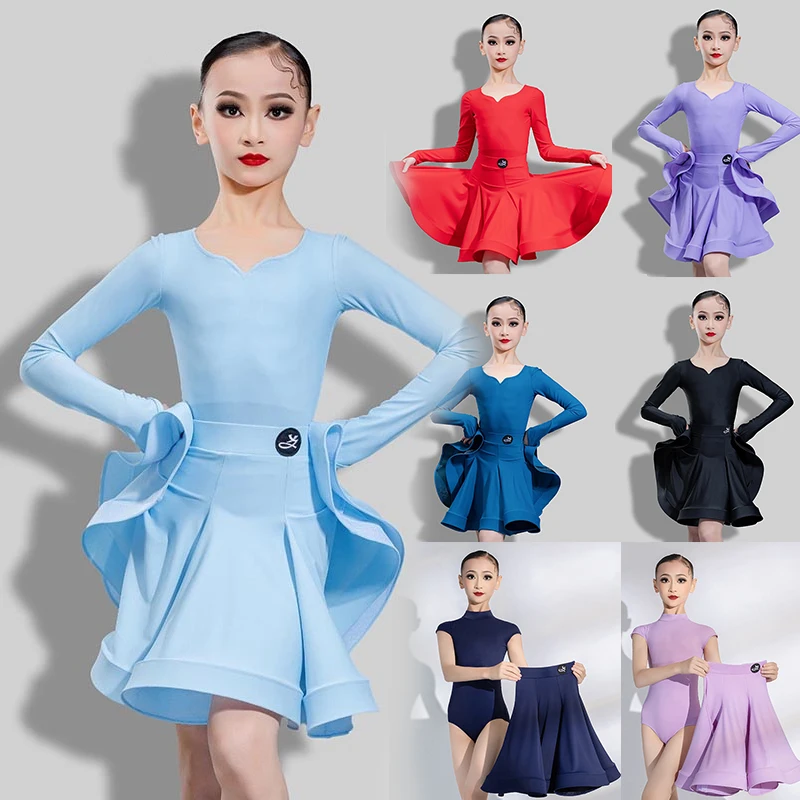 

Standard Latin Dance Costume For Girls Performance Set Cha Cha Rumba Dancing Professional Competition Clothing 2 PCS XH2800