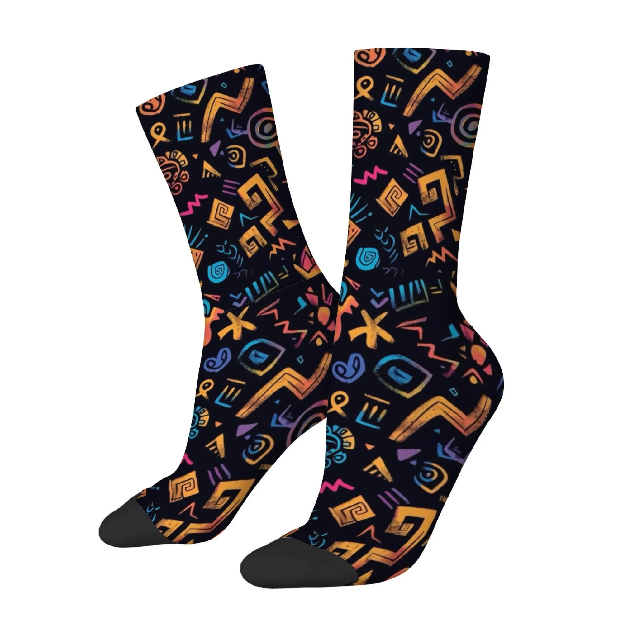 Retro ancient civilization totem mysterious tribal style men's socks comfortable breathable non-slip casual socks fun party gift