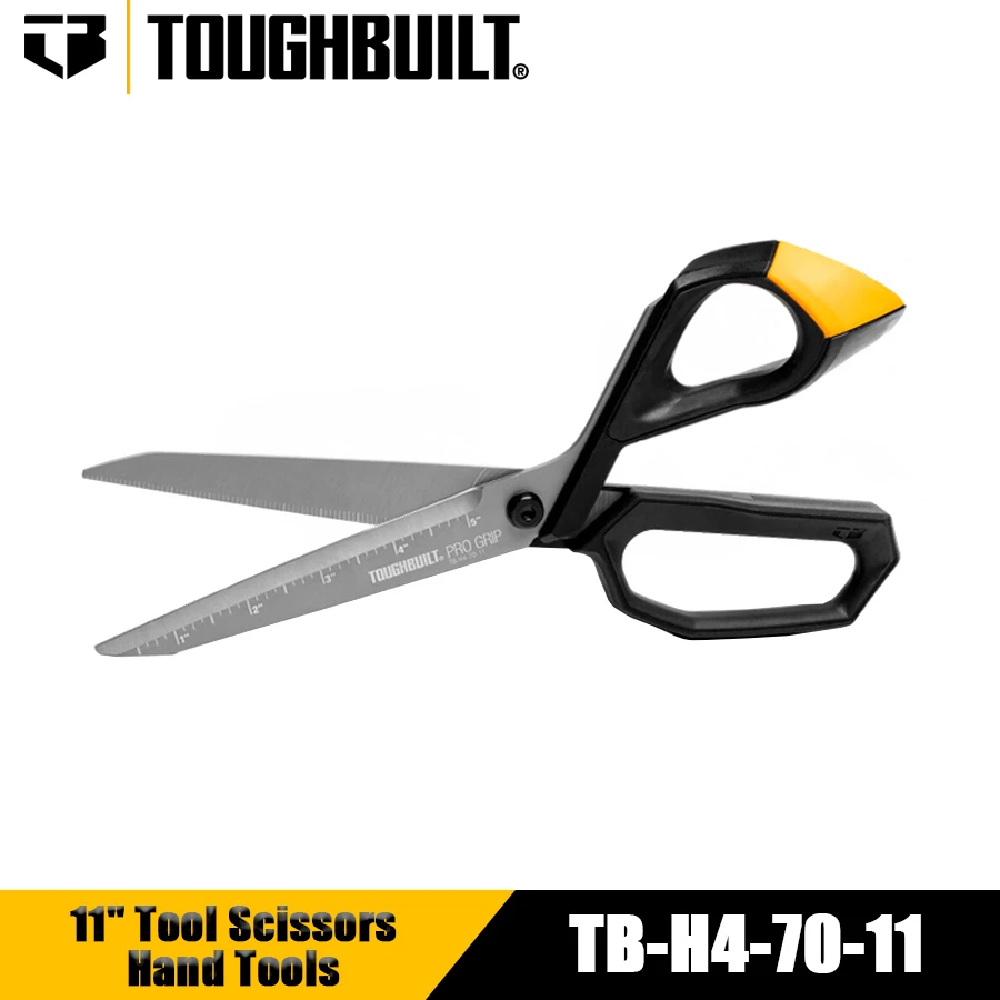 TOUGHBUILT TB-H4-70-11 11\'\' PRO Grip Shears Tool Scissors Construction Industrial Strength Scissors Hand Tools