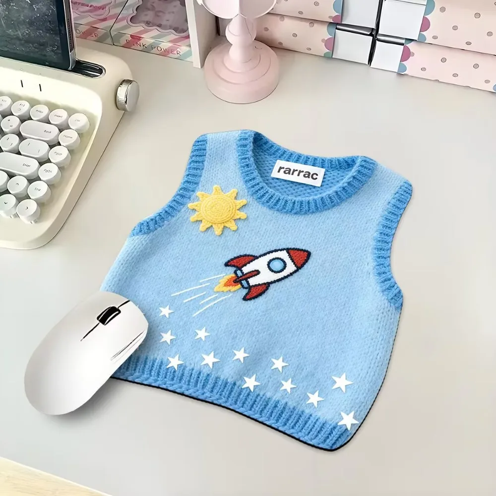 

Blue irregular sweater pattern mouse pad is made of rubber material, which is anti-slip, washable, durable and of high quality