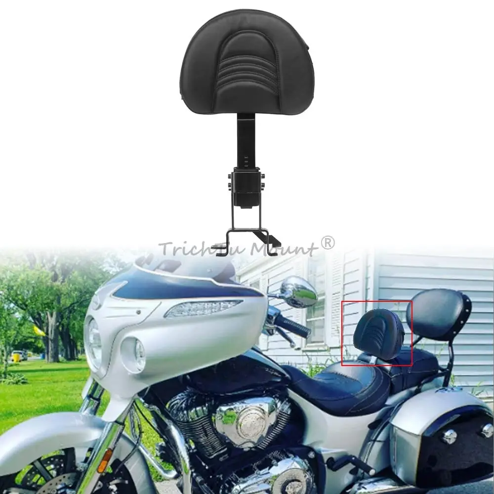 Motorcycle Driver Rider Backrest Kit Fits For Indian Chief Chieftain Roadmaster Springfield Vintage 2014-2025 Pu Leather Black