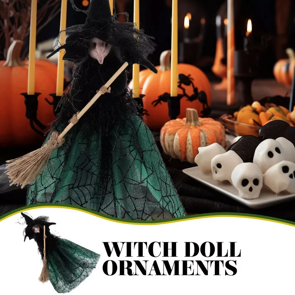 

1Pc Halloween High Quality Haunted House Doll Ornaments Decorate Props Tree Top Star Witch Doll Halloween Decorations Supplies