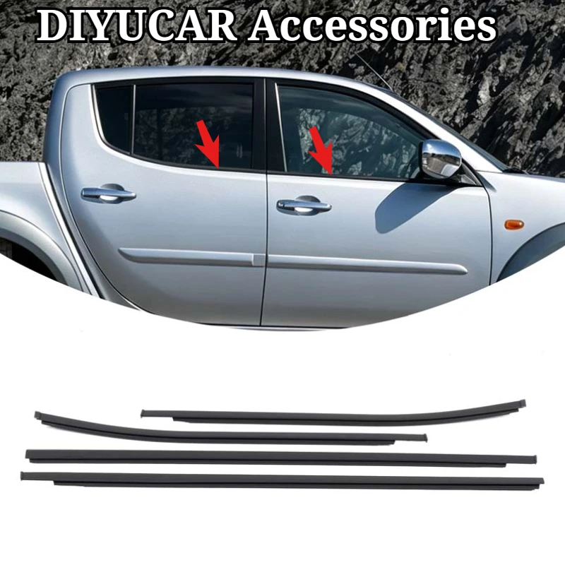 For Mitsubishi L200 Triton 06-15 Rubber Car Windows Weatherstrip Waterproof Pressure Sealing Belt Trim Exterior Car Accessories