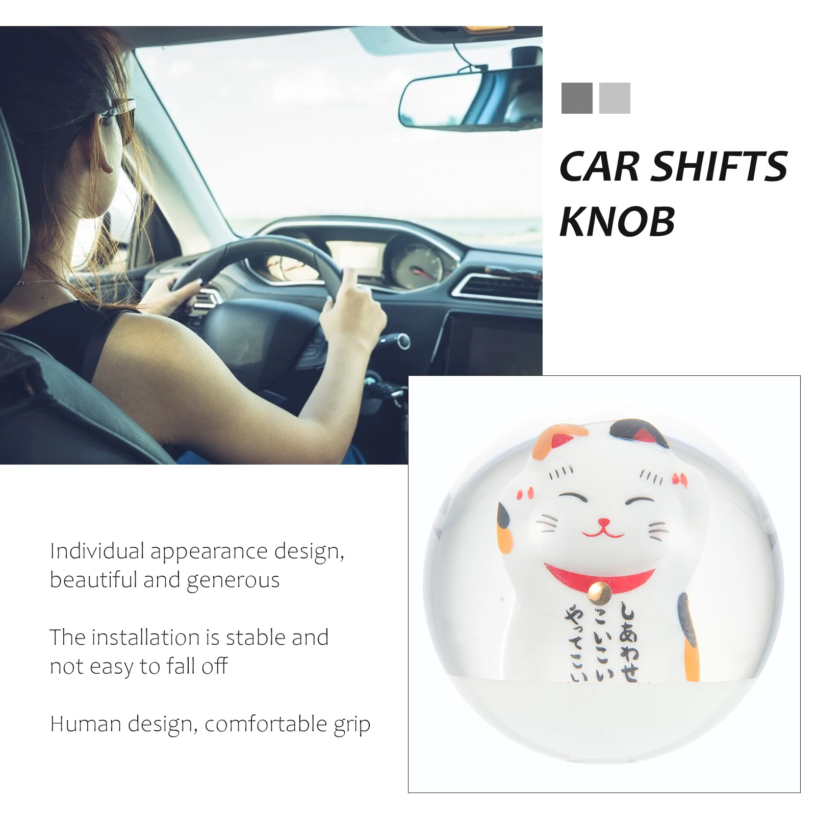 

Lovely Cat Car Gear Shifts Knob Manual Shifter Head Durable Smooth Universal Shifter Knob Fit Easy Installation