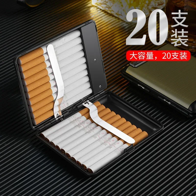 20-piece Split Cigarette Box, Tungsten Lighter, Integrated Pyrotechnics, Cigarette Lighter, Men\'s Cigarette Accessories