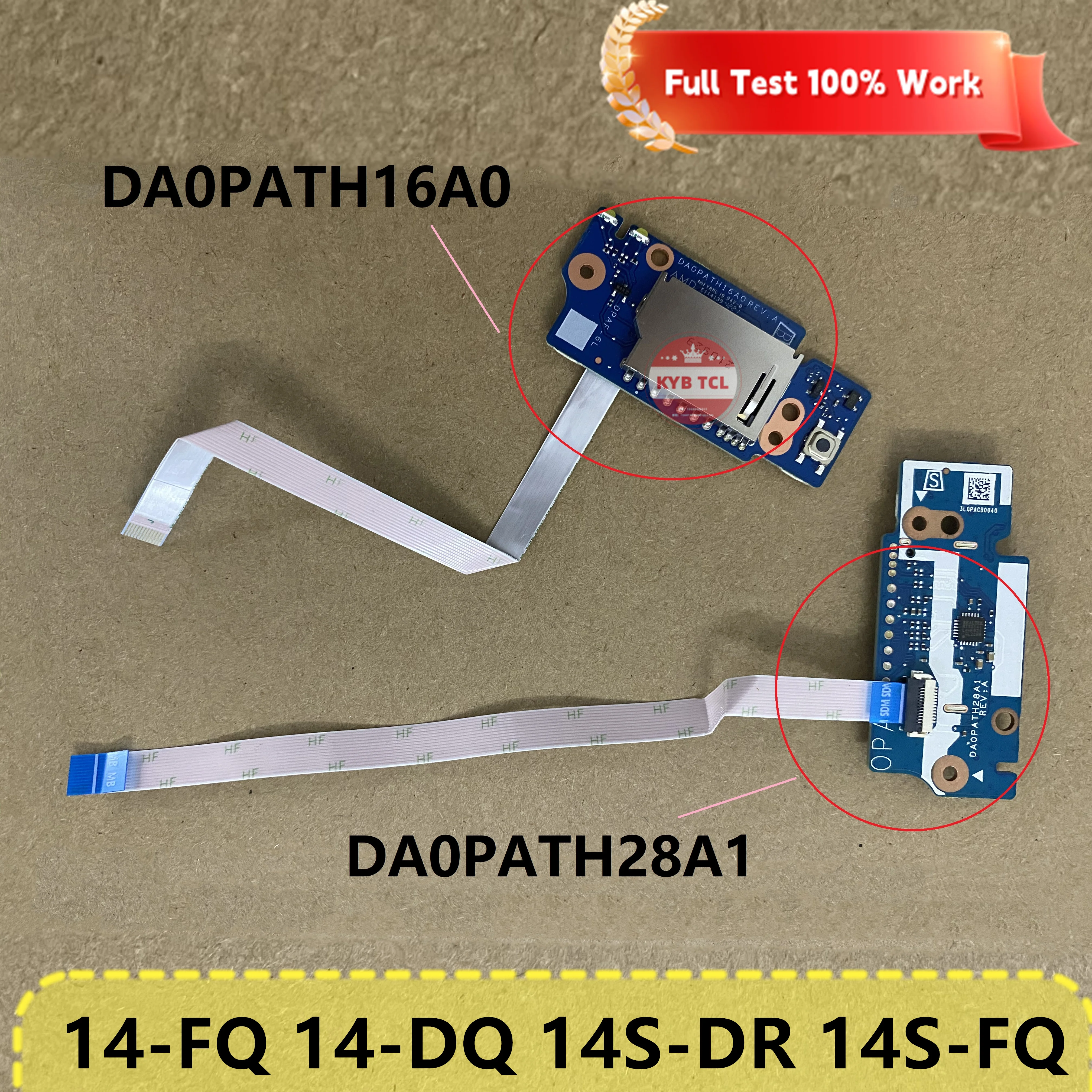 Genuine Laptop SD Power Button Board or Cable For HP 14-FQ 14-DQ 14S-DR TPN-Q221 TPN-Q222 DA0PATH16A0 DA0PATH28A1 Notebook