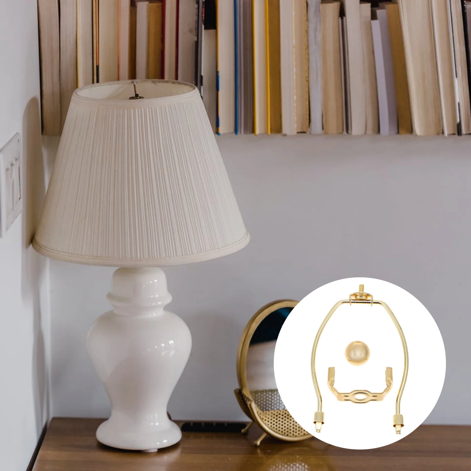 

2 pcs Alloy Plated Horn Frame Sturdy Lampshade Bracket Corrosion Resistant Lampshade Accessories For Home Living Room Cafe Shop