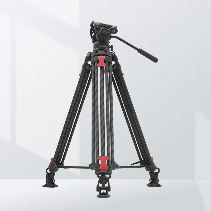

Factory Carbon Fiber Video Tripod Stand with Damping Head for Video Camera