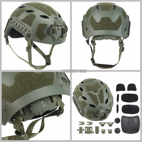 Imagen 2 del producto Casco táctico rápido Airsoft CS, cascos de juego para deportes al aire libre, caza, tiro, Paintball, equipo protector para cabeza