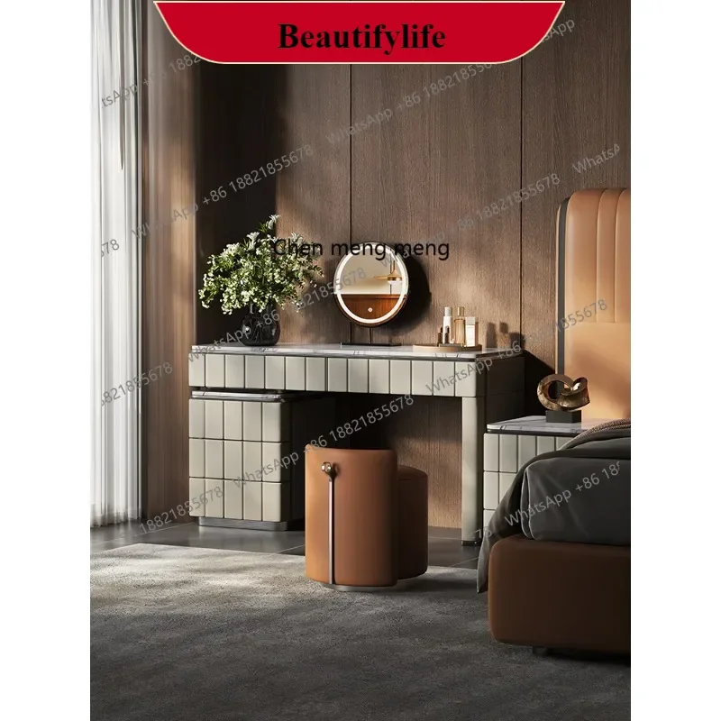 

z0189 Italian minimalist dresser, bedroom light luxury high-end leather art storage cabinet integrated