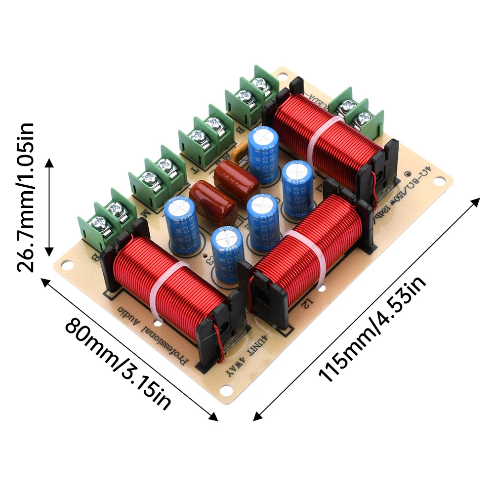 120W 4 Way One High One Middle Two Low Four Division Frequency Divider Solderless Hifi Stereo Home Speaker Retrofit Splitter