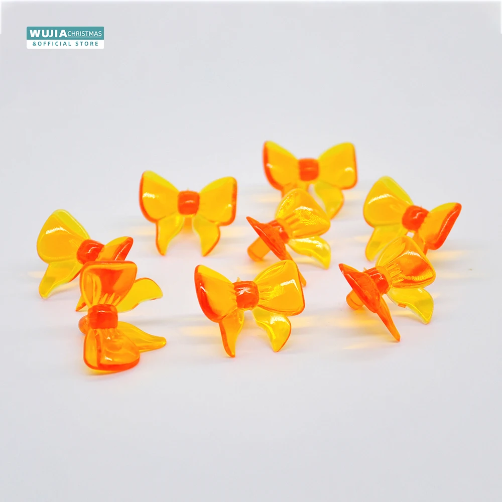 50pcs Ceramic Christmas Tree Replacement Lights Bulbs Lights Medium MultiColor Butterflies/Bowknot Peg Country Art Noël Supplies