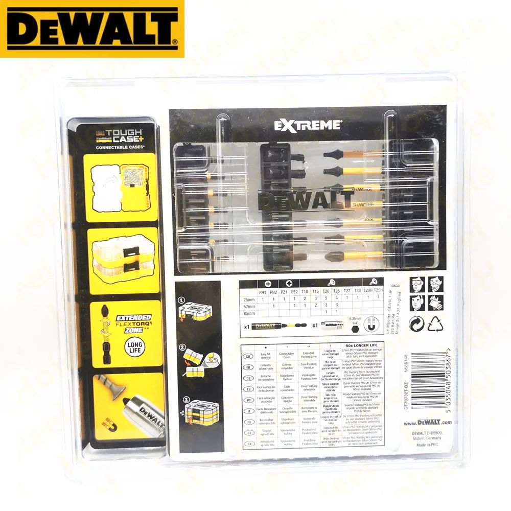 DEWALT 37PCS Bit Set Phillips Schraubendreher Spline Bit PH1 PH2 PZ1 PZ2 T10 T15 T20 T25 T27 T30 T20H t25H Power Werkzeug Zubehör