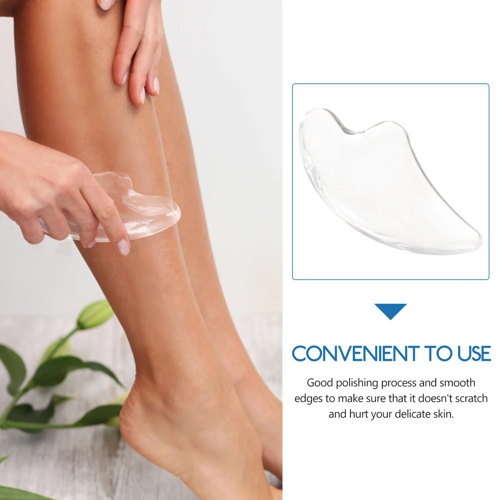 

Resin Scraping Board Face Massage Tool Crystal Guasha Massager Reusable Wear Resistant Smooth Edge For Neck Shoulder Feet Arms