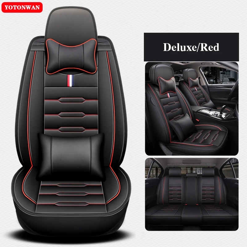 

YOTONWAN High-Quality Leather Universal Car Seat Covers Full Coverage For Peugeot 5008 2008 3008 4008 4007 3008 508SW Auto Parts