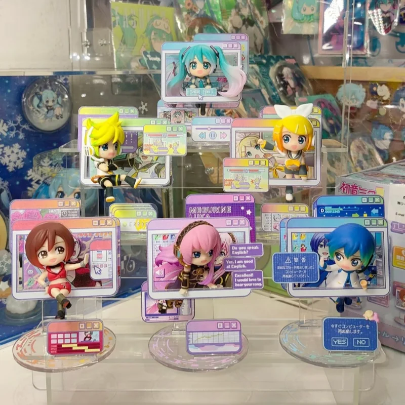 

Re-Ment Anime Hatsune Miku Window Figure Series Kaito Meiko Mini Figures Boxed Egg Kawaii'S Ornament Model Trend Toys Figure