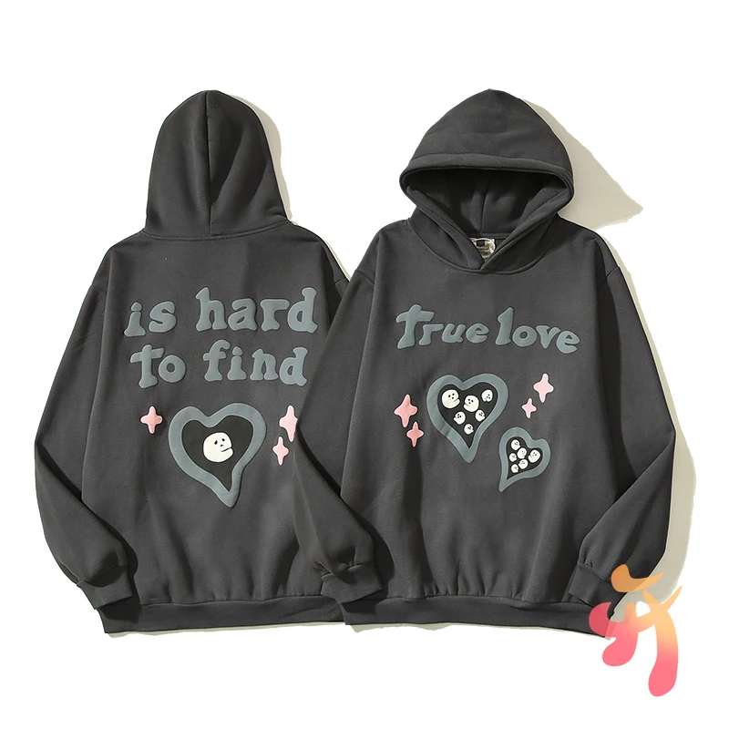 

Men Women Fleece Broken Planet Hoodies Vintage Foam Letter Heart Graffiti Hooded Pullover Causal Kanye Sweatshirts BP Hoodys