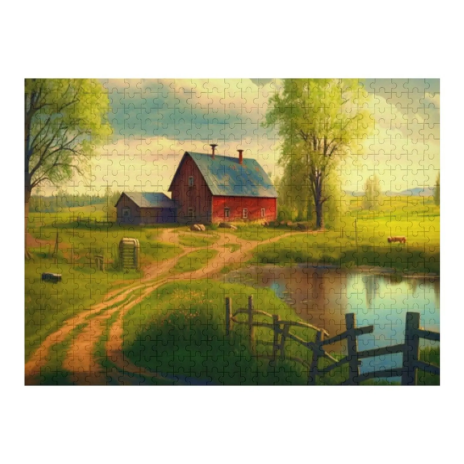 

A Pastoral Farm in the Country Jigsaw Puzzle Personalized Wooden Name Personalized Gift Ideas Scale Motors Puzzle