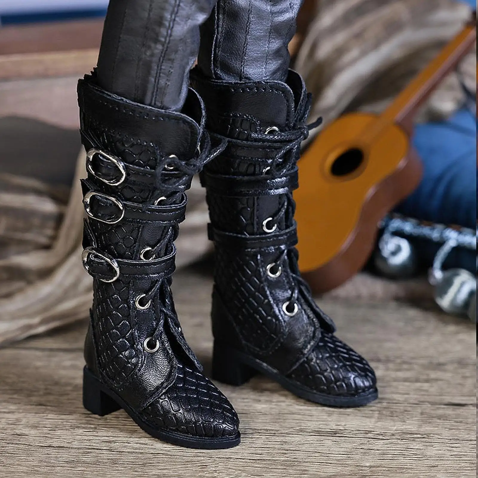 

1/4 BJD Doll Shoes 1:4 Sacle 18 inch with Lacing and Strap Female PU Leather