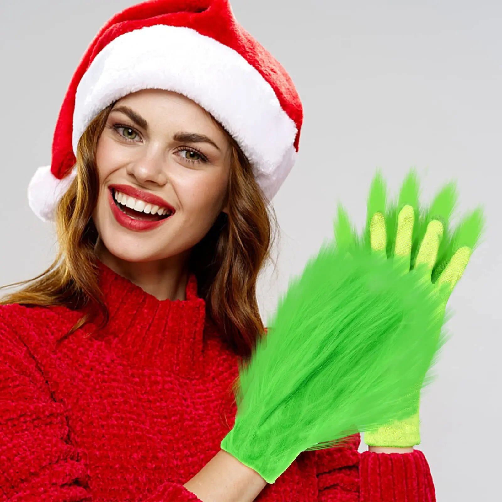 Costume Props Green Monster The Grinch Stole Christmas Gloves Cosplay