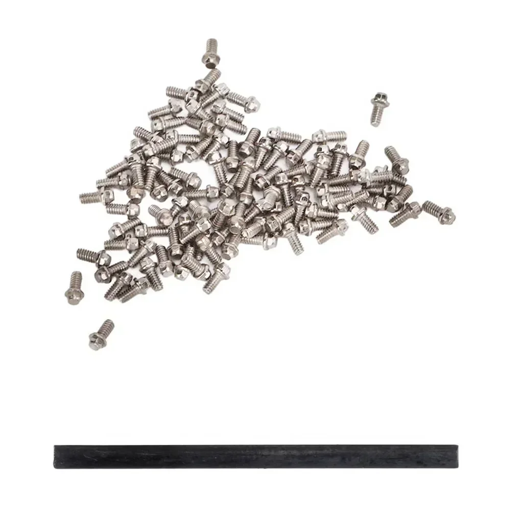 100Pcs Stainless Steel M1.4 Screws Scale Hardware Fit 1.0" Wheel Rims for 1/24 RC Car Crawler Axial SCX24 Upgrade Parts