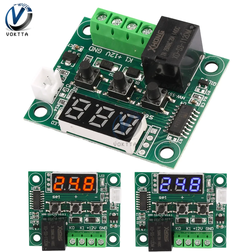 W1209 DC Digital Temperature Controller Board High-precision Thermostat NTC Sensor Refrigeration Heating Temperature Regulator