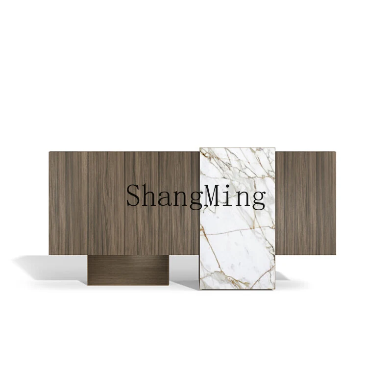 

SM minimalist entrance cabinet high-end wood grain decorative cabinet light luxury rock slab entrance table