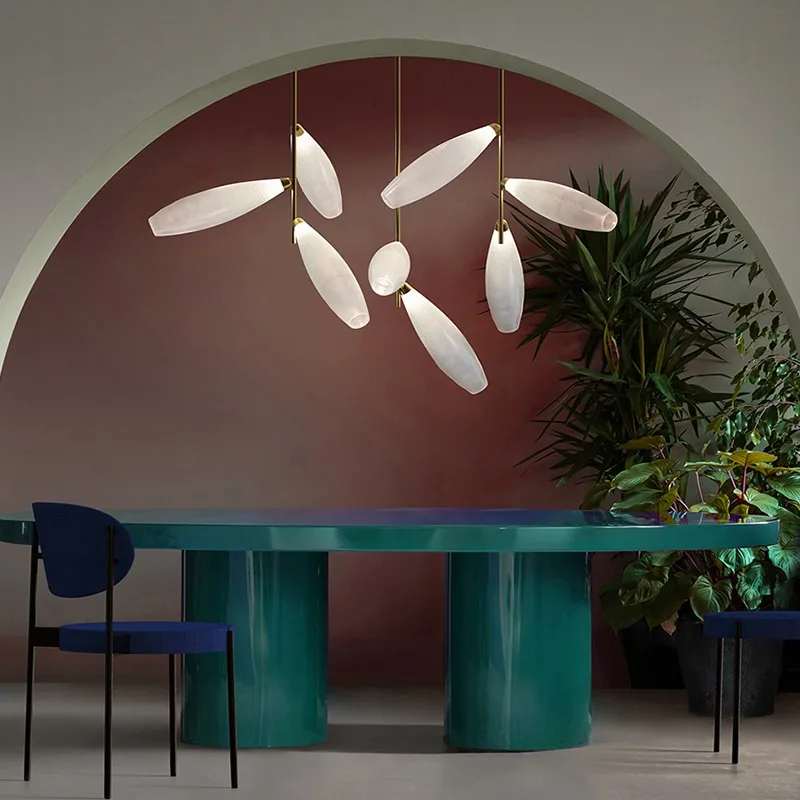 ضوء فاخر مطعم الثريا الفن الزجاج فيلا فندق بار مكتب دراسة الإبداعية غرفة الطعام مصمم مصابيح الزخرفية