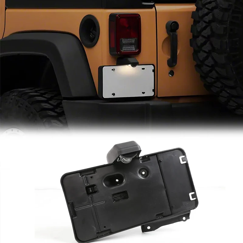 

Rear License Plate Holder Bracket With Lamp For 2007 - 2018 Jeep Wrangler JK JKU