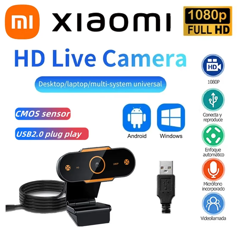 

Xiaomi 1080P HD веб-камера USB камера с автофокусом и микрофоном ПК ноутбуки камеры для видеозвонков сетевое обучение офисная встреч