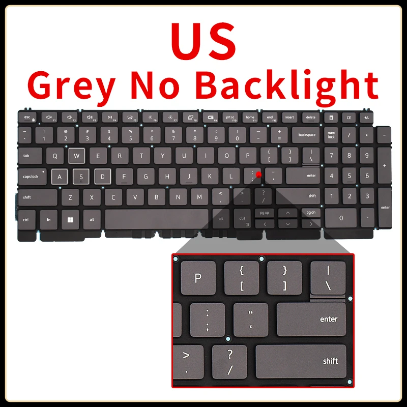 Imagem -06 - Eua Russo Rgb Teclado Retroiluminado para Laptop Dell G15 5510 5511 5515 5520 5525 5530 P105f 0h4xrj 0r2gpd 0thg34 Substituição de Dkdxh