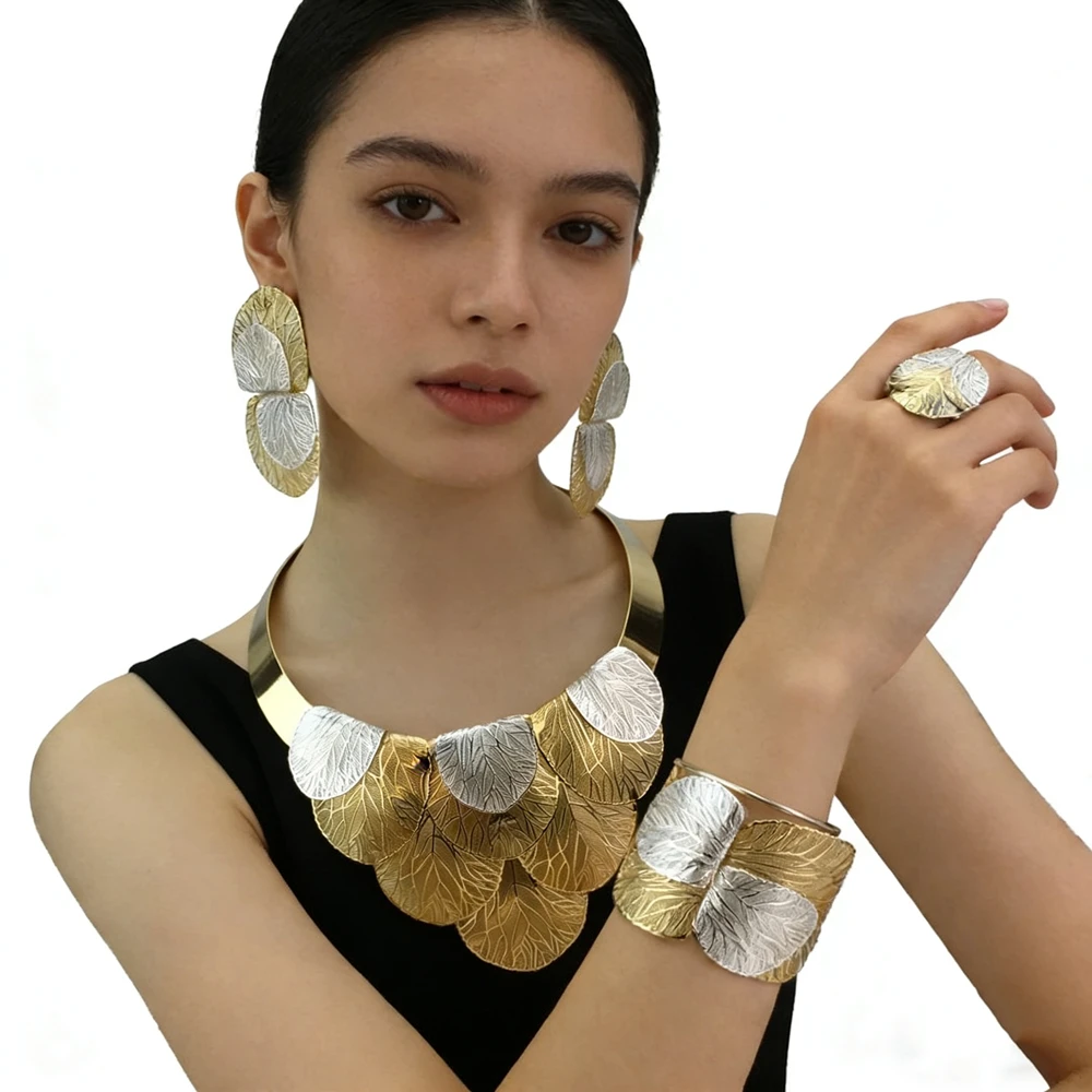 

Новейшее бразильское изысканное красивое ожерелье ручной работы, аксессуары для свадебной вечеринки, модный женский комплект ювелирных изделий FHK17245