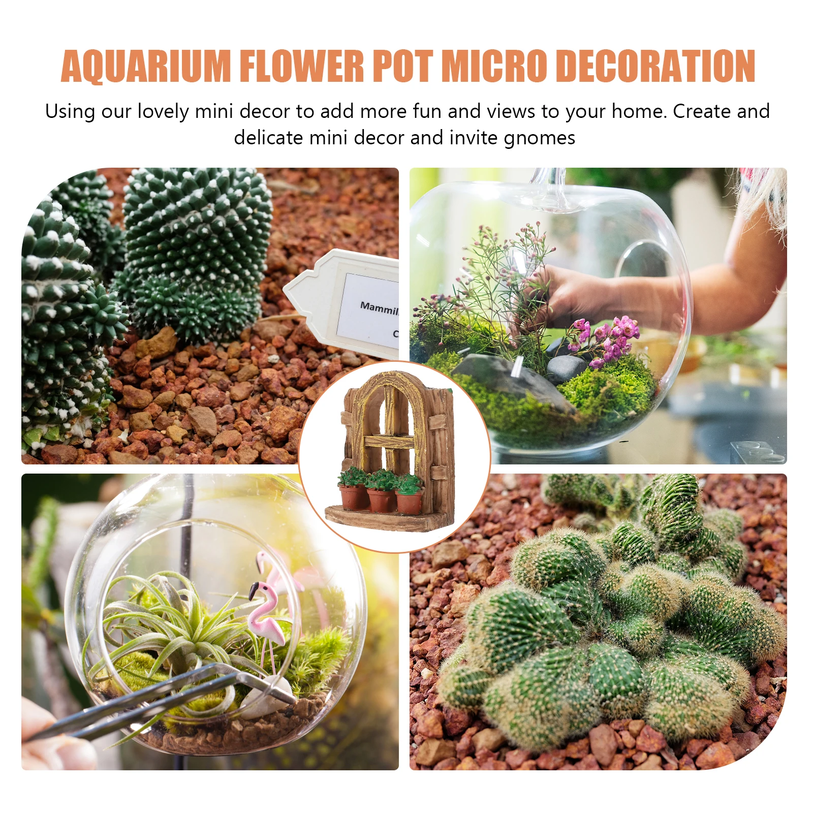 

5Pcs Succulent Flower Pot Accessories Premium Durable Mini Decor Micro Garden Fairy Decoration Creative Miniature Window